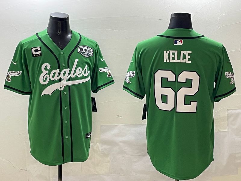 Men Philadelphia Eagles #62 Kelce Green three generations Jointly Name 2025 Nike Limited NFL Jersey style 4->philadelphia eagles->NFL Jersey